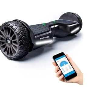 BLUEWHEEL 6,5" Hoverboard Tout-Terrain| Appli-Compatible + Haut-Parleur Bluetooth et lumière LED | Design Exclusif | Gyropode + Mode de sécurité Enfants | Batterie Premium et Double Moteur | HX380