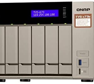 QNAP TVS-673e - Serveur NAS - 6 Baies - SATA 6Gb/s - Raid 0, 1, 5, 6, 10, 50, JBOD, Disque de réserve 5, 6 disques de Secours, 60, Disque de réserve 50, Disque de réserve 10, Disque de réserve 1, dis