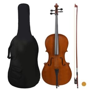 VIENDADPOW Instruments de Musique Jeu de Violoncelle Sac Arc en Cheveux ls Bois foncé 4/4