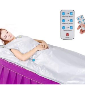 S SMAUTOP Couverture de sauna, couverture thermique de thérapie à infrarouge lointain (FIR) 220V 2 zones pour la forme du corps amincissant la forme physique (fermeture à glissière à la main)