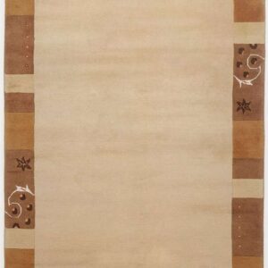 Sona-Lux Népal Tapis noué à la main avec bordure Miel