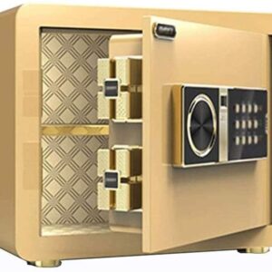 WSMLA Sécurité d'empreintes digitales Coffre-fort, Petit verrouillage Boîte de construction solide en acier Armoire de chevet Coffre-fort for Home Hôtel