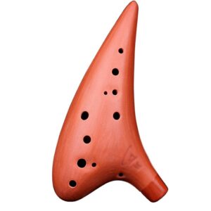 Les Débutants Pratiquent L'ocarina De Sable Violet Fait À La Main À Tube Unique De 12 Trous, Instrument De Flûte Créative En Forme De Sous-marin, 7 Tonalité Au Choix ( Color : Rouge brique)