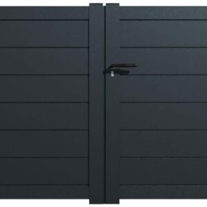 Packit - Portail aluminium battant plein en kit dimension L.3500 (entre piliers) X H.1700 mm couleurs Gris (RAL 7016)