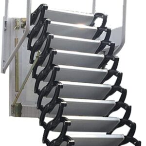 LIBINA Escaliers d'échelle de Loft Pliant de Hauteur 2-3.5M en Acier en métal Grande échelle Murale de Loft fixée au Mur étendre Les escaliers pliants échelle cachée
