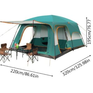 HIMAPETTR Tente De Camping pour 8 Personne, Dôme Tente Étanche, 2 Portes + 3 Fenêtres, Imperméable, Ventilée, Tente PU 4500mm pour La Randonnée Familiale Et Outdoor
