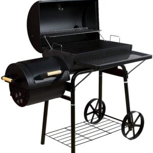 ZYFWBDZ Gril de fumoir décalé pour Barbecue au Charbon de Bois Portable, avec boîte à feu latérale pour Un contrôle Facile de la Chaleur et de la fumée