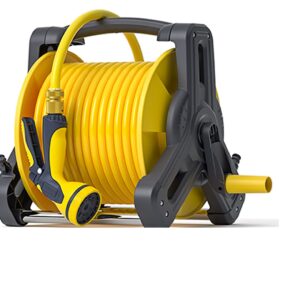 DLGF Dévidoir Portable, Peu Encombrant, Support de Tuyau, Enrouleur de Tuyau, Transport et Stockage Faciles, pour Terrasse et Jardin