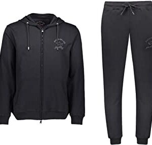 Paul Shark Ensemble de jogging en coton organique avec logo imprimé C0P1065 Noir, Voir photo, XL