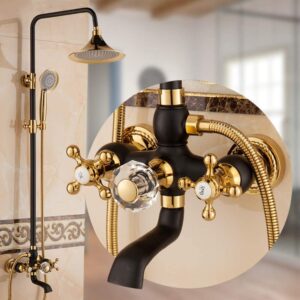 LANZHEN-RY Douche Bronze huilé Robinet de Douche Set 8" Pluie Pomme de Douche Valve Bain Douche Robinets en Laiton Douchette