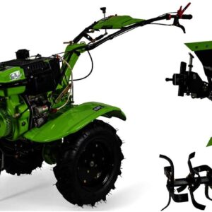 Motoculteur thermique polyvalent DIESEL 456CC VITOAGRO 12CV Transmission directe 8900W 2 Fraises et butteur double inclus
