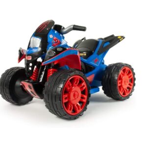 INJUSA - Quad The Beast Spiderman 12V Recommandé pour Enfants +2 Ans avec des Roues Larges et Accélérateur de Pied