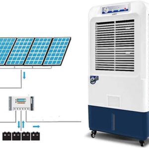 Lapden Refroidisseur d'air Solaire - Climatiseur de Refroidissement évaporatif Portable - Humidificateur avec boîte à Cristaux de Glace pour la Maison de Bureau