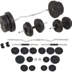 vidaXL Haltères et Barres d'Haltères 60 kg Disques Poids Musculation Fitness