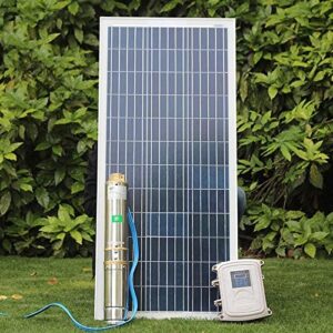 XUSHEN-HU Pompe à eau Puits profond solaire pump123m Brushless pompe à eau profonde solaire à haute vitesse d'un moteur synchrone à aimant permanent kit de pompe à eau solaire (Voltage : DC110V)