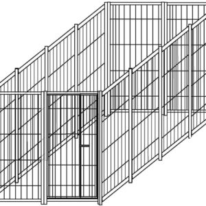 Boîte à chien simple pour clôture extérieure en treillis de galvanisation électrolytique Dimensions 400 x 200 x h 180 cm
