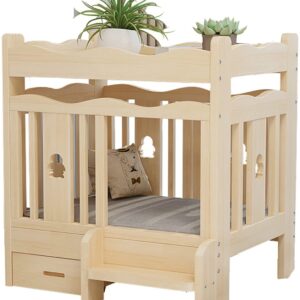 ZXXL Lit pour Chien Table D'extrémité de Lit de Chien en Bois, Canapé-lit pour Animaux de Compagnie Résistant Surélevé pour Les Chiens Petits/Moyens/Grands, Utilisation Intérieure et Extérieure