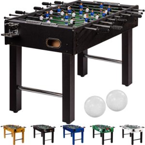 Maxstore Baby-Foot Glasgow en hêtre avec Set d'accessoires, 2 Porte-gobelets, Pieds réglables en Hauteur, terrains de Jeux en Hauteur, Kicker, Kicker, Baby-Foot