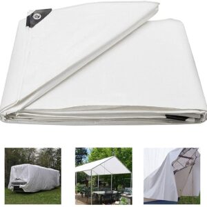 kengbi Tissu imperméable pour parasols et Pluie Couverture protectrice Polyvalente Blanche Robuste - Durable, imperméable, résistant aux intempéries, RIP et résistant à la déchirure Extra épais