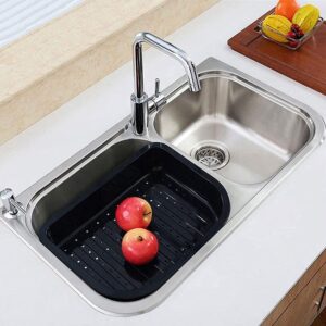ZRN Évier Double rainure Double Bol bac de Lavage de légumes Pots 304 éviers de Cuisine en Acier Inoxydable avec Distributeur de Savon 11.16