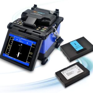 SUWOLF FTTH Double Boîte de Chauffage Soudeuse à Fibre Optique 5 ” LCD Opitcal Fiber Fusion Splicer pour Fibres SM, MM, NZ-DS et EDF avec Cliveuse de Fibre Optique