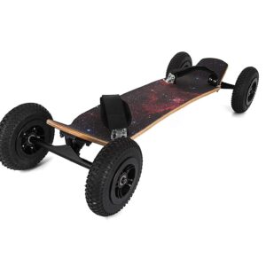 Ukiki Planche à roulettes Tout Terrain Mountainboard 99CM 39IN Skateboard Professionnel avec Fixations Capacité 200KG Skateboard avec 4 Roues 20CM pour la Descente Libre en Croisière Dansante