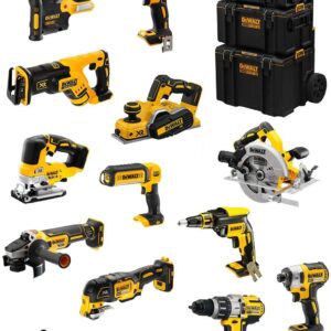 DeWALT Kit DWK1201 (DCD996 + DCH273 + DCG405 + DCF887 + DCF894 + DCS334 + DCS570 + DCS355 + DCP580 + DCS367 + DCL050 + DCF620 + 3 Batteries de 5,0 Ah + Chargeur + Caddy 3en1)