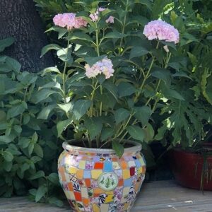 Kioiien Pot de Plante Pot d'extérieur Céramique Succulent Fleurs Pots Grande Planière Céramique Mosaïque Céramique Papiers de Fleurs Plant Conteneurs Bonsaï Pot pour Bureau Jardinage Décor Balcon