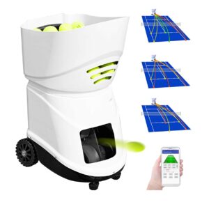 VEVOR Machine de Tennis 150 Balles Machine Balle de Tennis Lanceur de Balle Tennis Automatique ABS Vitesse 20-140km/h Professionnel Débutant Formation Chien Jouet Supporte Système Android iOS TS-08