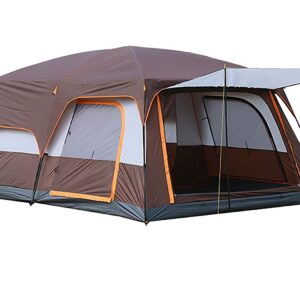 Tente Dome-3-12-Person-Camping-Tents, Tente familiale coupe-vent imperméable avec toit anti-pluie, 3 tailles pour 3-12 personnes, Camping dans le jardin, Trekking léger et Tente de camping avec auvent