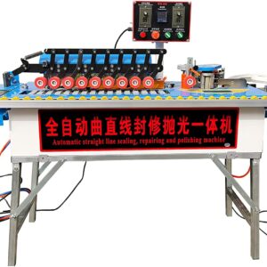 Plaqueuse de chants pour le travail du bois 115x50x75cm 1000W, Machine de découpe de scellage portable, Machine de baguage de bords droits courbe avec contrôle de vitesse 0,5~5 m/min, CE/FCC