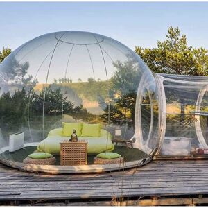 Qianduoduo888 Tente De Camping Ultra-légère Extérieure, Tente à Bulle Transparente Gonflable De Tunnel Unique, Maison De Camping en Plein Air Tent De Camping en Forme De Dôme