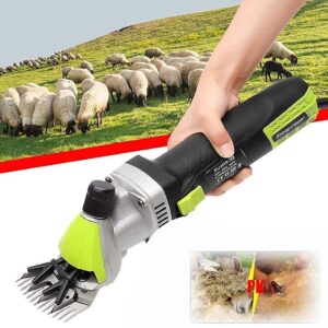HTDHS Cisailles de mouton 850W Chateau de toilettage pour animaux électriques professionnels pour les moutons Alpacas Llamas et gros manteau épais Animaux, 6 vitesses à fourrure potable robuste fourru