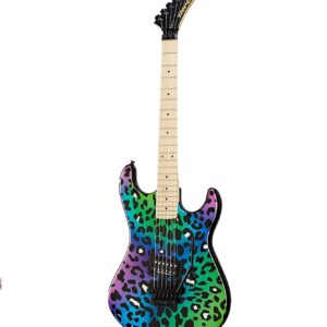 Kramer Guitars Custom Graphics Baretta « Feral Cat » Rainbow Leopard avec EVH® D-Tuna® et sac de transport premium