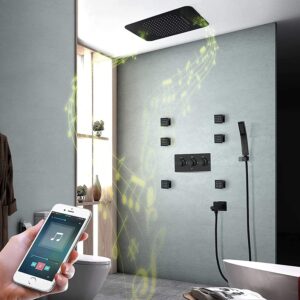 Musicale LED Système De Douche 4 Fonctions Douche De Musique avec Raccord De Douche 64 Températures De Couleur Différentes 580 * 380cm