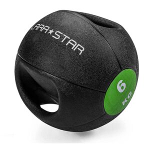 Médecine balls HUA Ballon D'entraînement À L'équilibre Agile 6kg, Balle En Caoutchouc Élastique À Double Poignée, Balle De Gravité D'entraînement De Force Musculaire Pour Hommes Et Femmes, Anti-dérapa