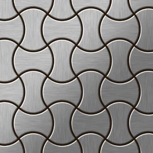 Mosaïque métal massif Carrelage Acier inoxydable Marine brossé gris Grosseur 1,6mm ALLOY Infinit-S-S-MB dessiné par Karim Rashid0,91 m2